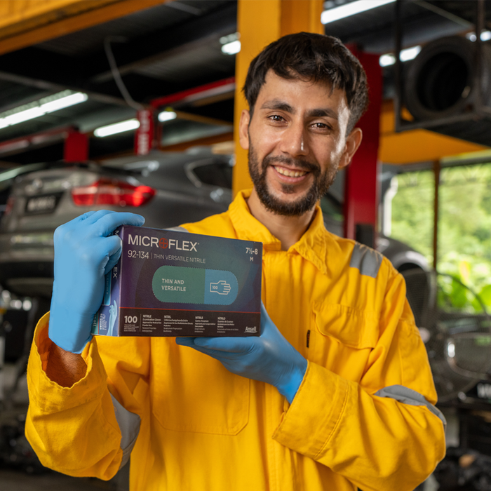 Ansell Microflex 92-134 Blue Nitrile Gloves- Pack of 100