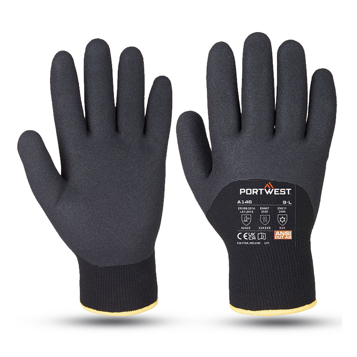 Portwest A146 Thermal Winter Nitrile Dipped Gloves