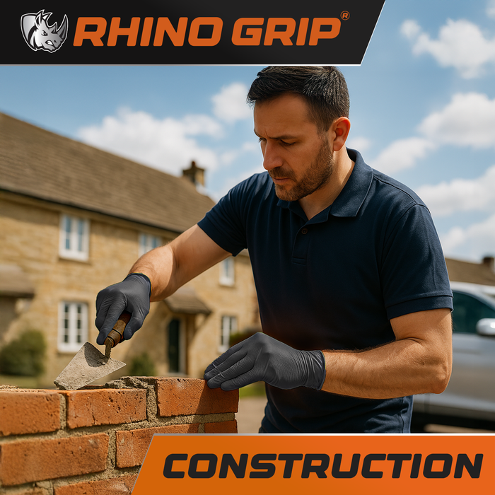 Rhino Grip Black Ultra Tough Nitrile Trade Gloves- Pack of 50