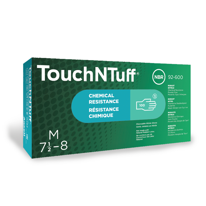 Ansell Touch N Tuff 92-600 Green Nitrile Gloves- Pack of 100