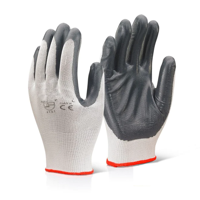 Aurelia Nitrile Palm Grey Nylon Grip Gloves