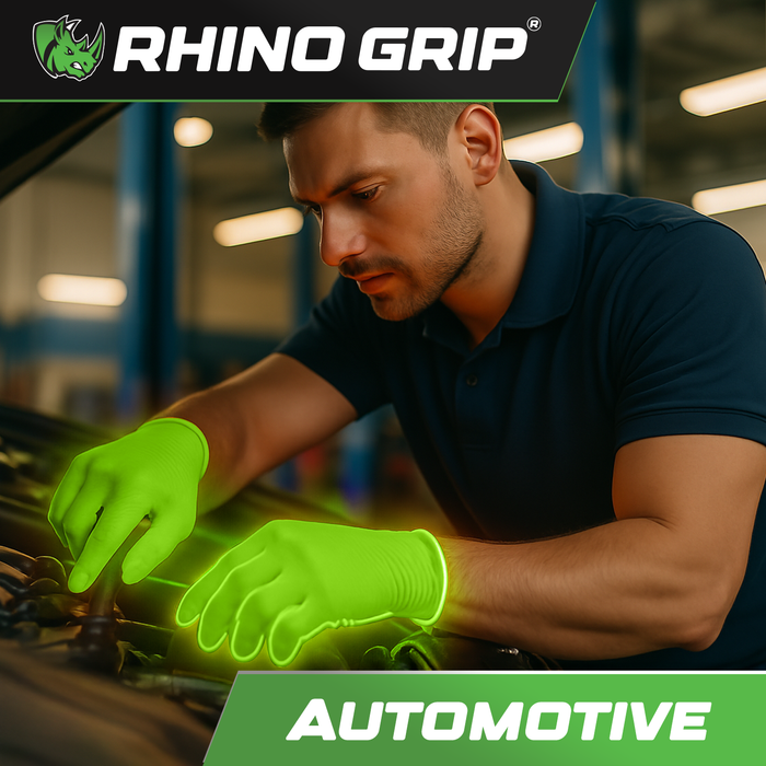 Rhino Grip Green Ultra Tough Nitrile Trade Gloves- Pack of 50