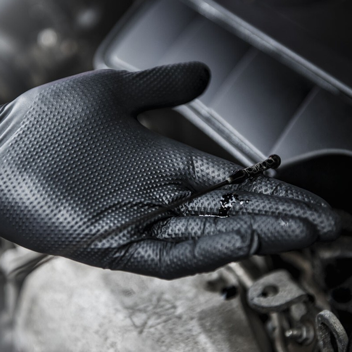 Black Ultra Tough Diamond Grip Nitrile Gloves- Case of 500