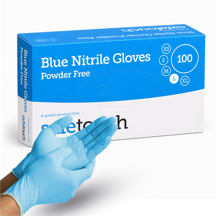 Blue Disposable Medical Nitrile Gloves- Pack of 100