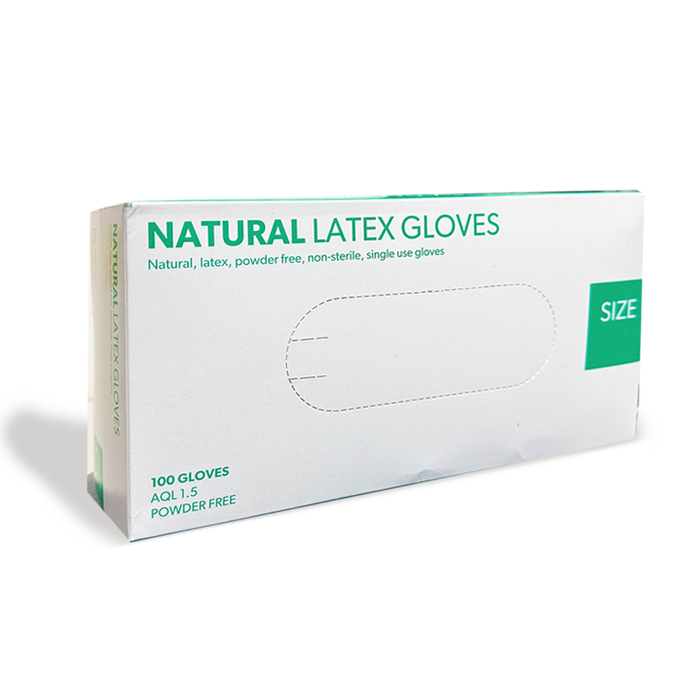 Natural Powder Free Latex Gloves- Pack of 100