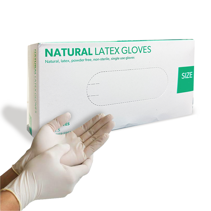 Natural Powder Free Latex Gloves- Pack of 100