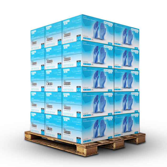 OnyxGuard Premium Blue Medical Grade Nitrile Gloves- PALLET