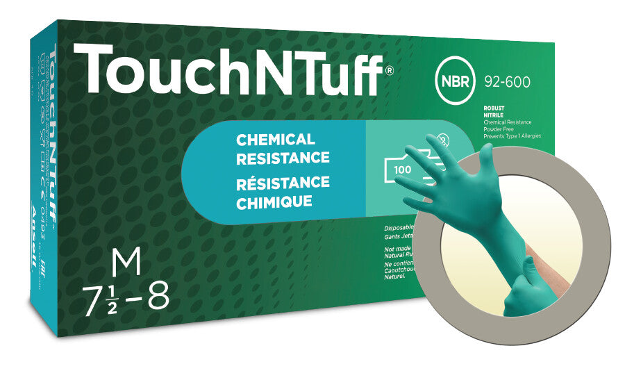 Ansell Touch N Tuff 92-600 Green Nitrile Gloves- Pack of 100