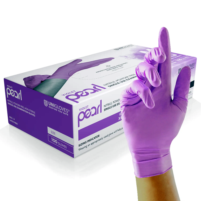 Unigloves Pearl Powder Free Nitrile Gloves- All Colours